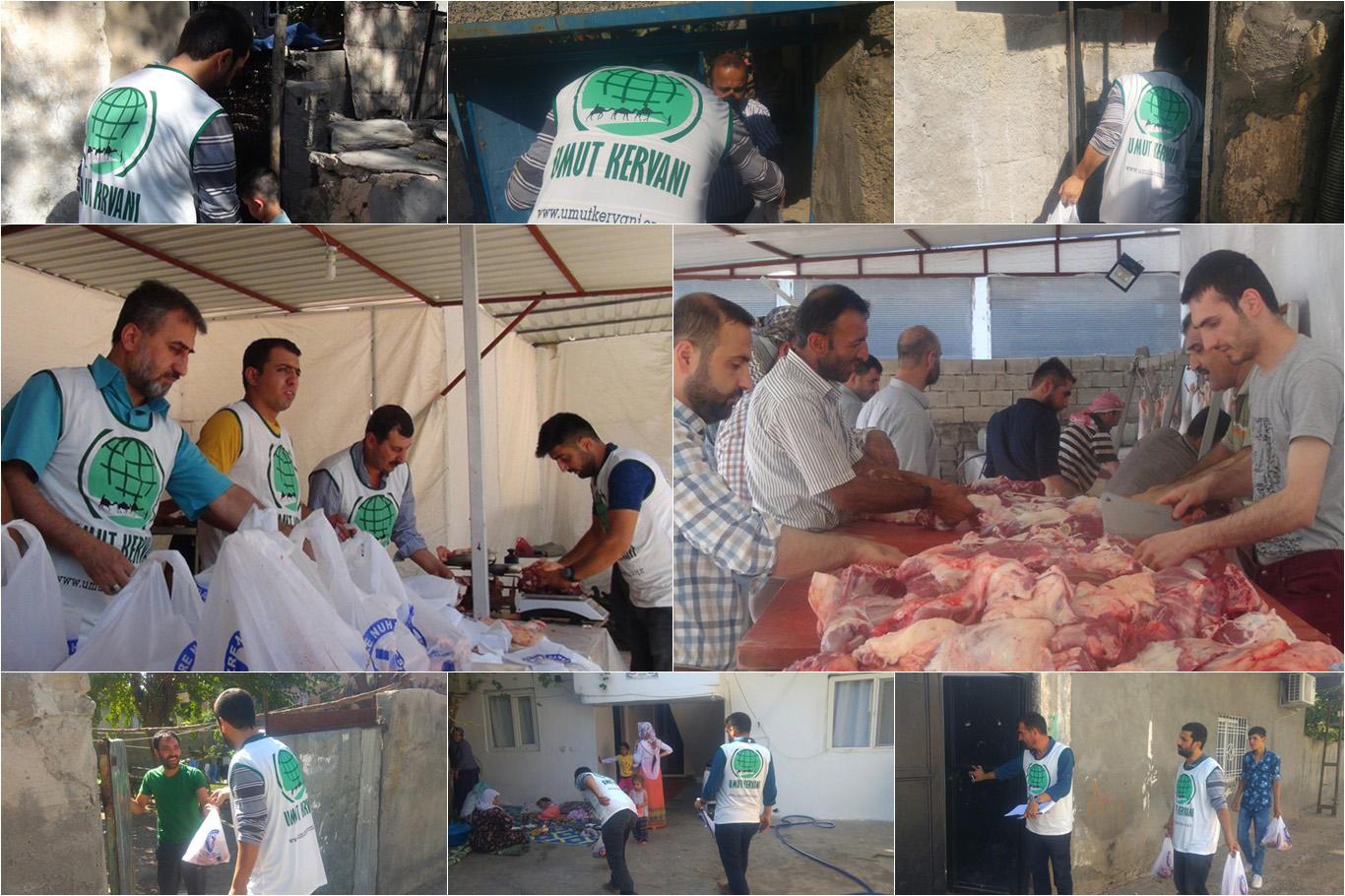 Umut Kervanı Cizre’de 750 aileye kurban eti ulaştırdı